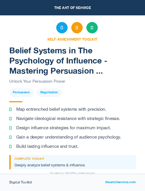Belief Systems in The Psychology of Influence - Mastering Persuasion and Negotiation