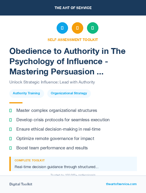 Obedience to Authority in The Psychology of Influence - Mastering Persuasion and Negotiation