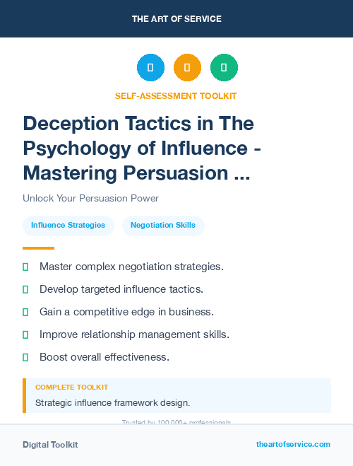 Deception Tactics in The Psychology of Influence - Mastering Persuasion and Negotiation