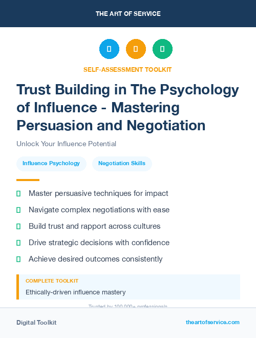 Trust Building in The Psychology of Influence - Mastering Persuasion and Negotiation