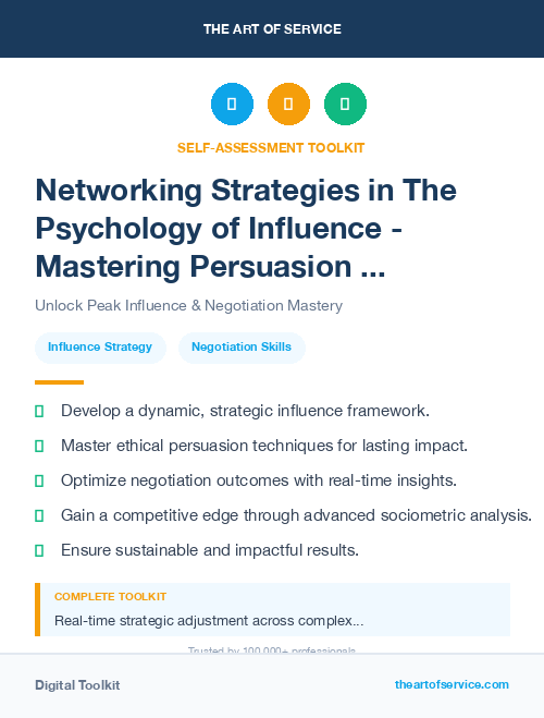 Networking Strategies in The Psychology of Influence - Mastering Persuasion and Negotiation