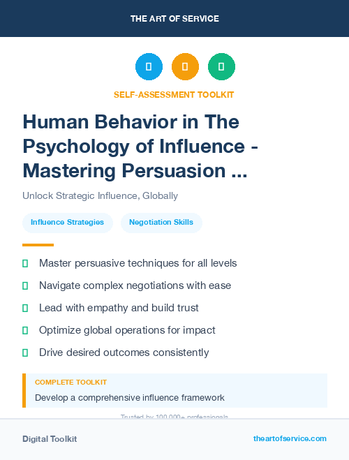 Human Behavior in The Psychology of Influence - Mastering Persuasion and Negotiation