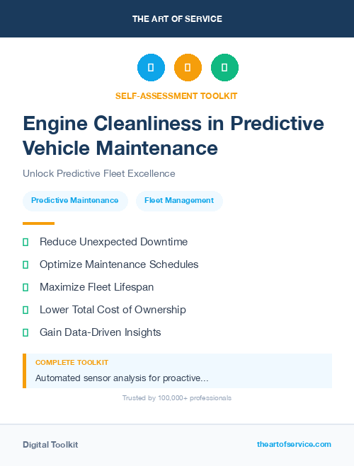 Engine Cleanliness in Predictive Vehicle Maintenance