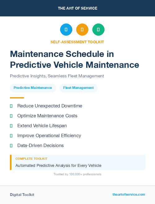 Maintenance Schedule in Predictive Vehicle Maintenance