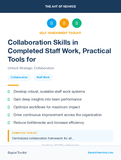Collaboration Skills in Completed Staff Work, Practical Tools for Self-Assessment