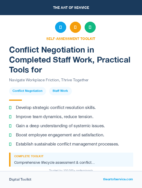 Conflict Negotiation in Completed Staff Work, Practical Tools for Self-Assessment