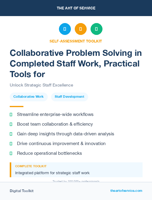 Collaborative Problem Solving in Completed Staff Work, Practical Tools for Self-Assessment