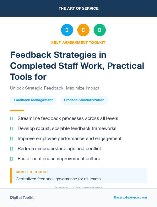 Feedback Strategies in Completed Staff Work, Practical Tools for Self-Assessment