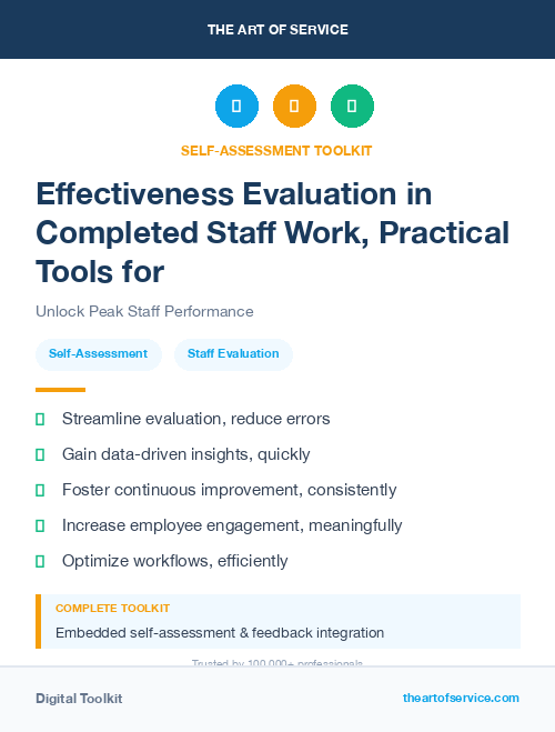Effectiveness Evaluation in Completed Staff Work, Practical Tools for Self-Assessment