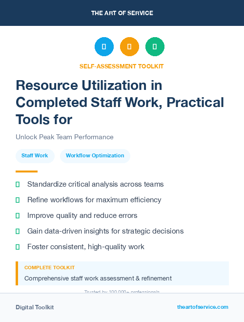 Resource Utilization in Completed Staff Work, Practical Tools for Self-Assessment