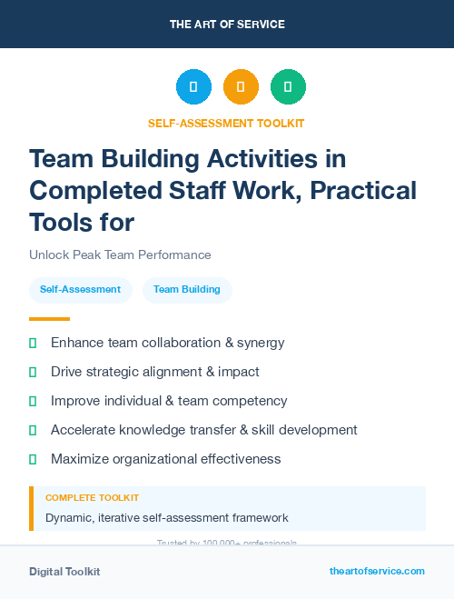 Team Building Activities in Completed Staff Work, Practical Tools for Self-Assessment