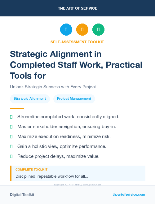 Strategic Alignment in Completed Staff Work, Practical Tools for Self-Assessment