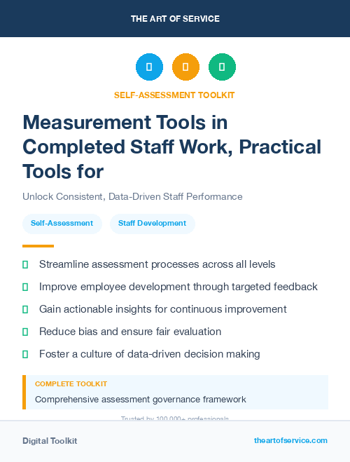 Measurement Tools in Completed Staff Work, Practical Tools for Self-Assessment