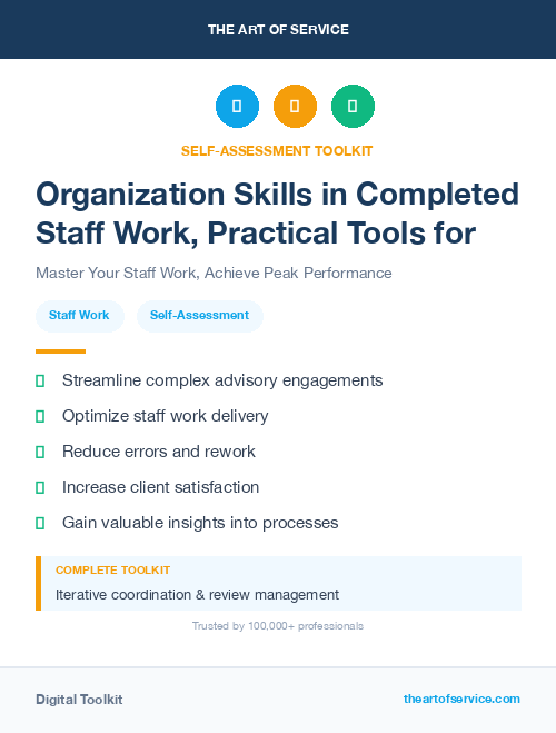 Organization Skills in Completed Staff Work, Practical Tools for Self-Assessment