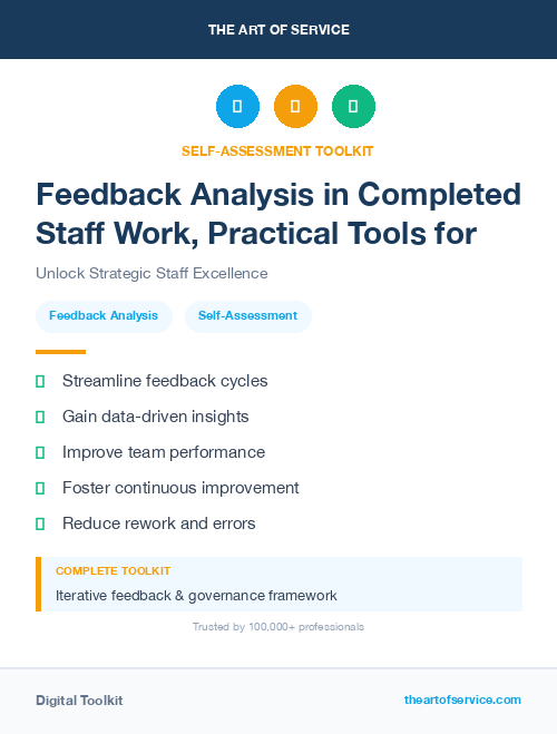 Feedback Analysis in Completed Staff Work, Practical Tools for Self-Assessment
