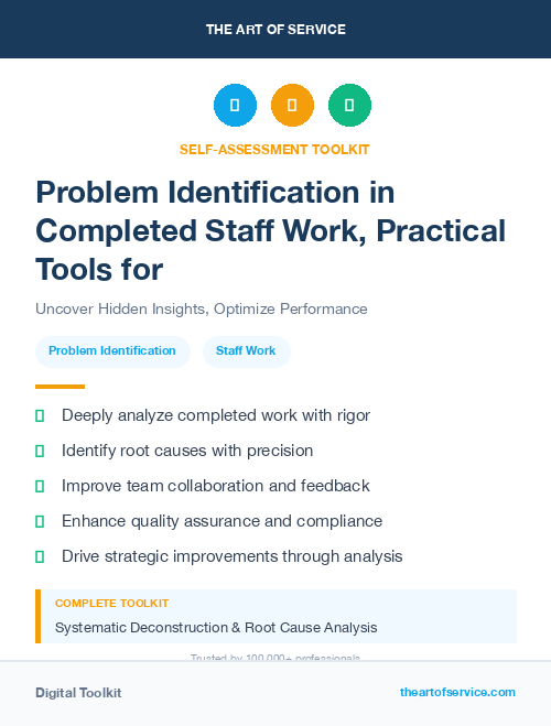 Problem Identification in Completed Staff Work, Practical Tools for Self-Assessment