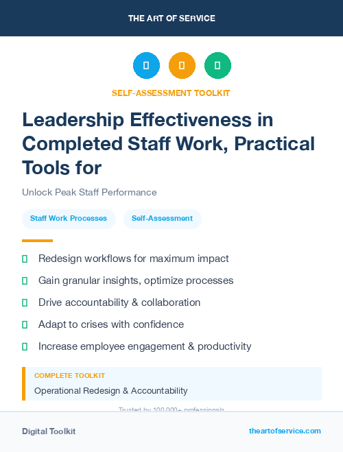 Leadership Effectiveness in Completed Staff Work, Practical Tools for Self-Assessment