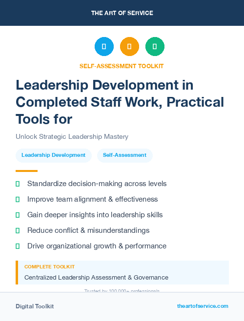 Leadership Development in Completed Staff Work, Practical Tools for Self-Assessment