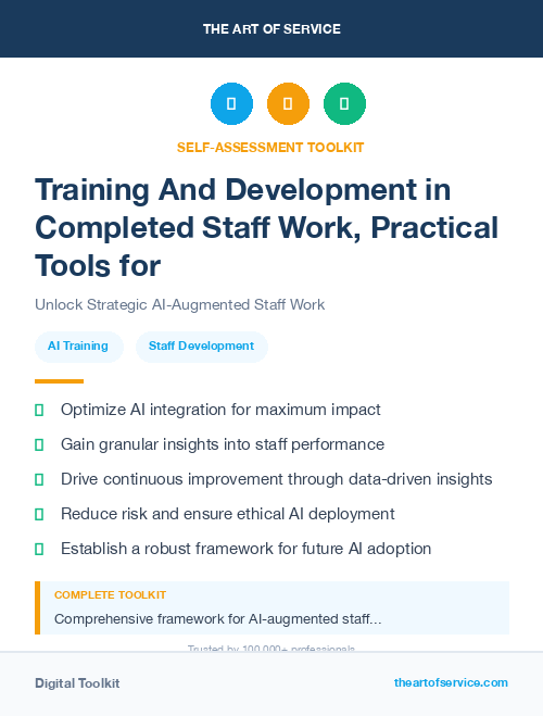 Training And Development in Completed Staff Work, Practical Tools for Self-Assessment