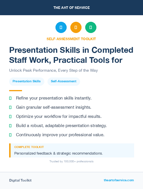 Presentation Skills in Completed Staff Work, Practical Tools for Self-Assessment
