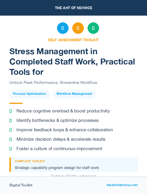 Stress Management in Completed Staff Work, Practical Tools for Self-Assessment