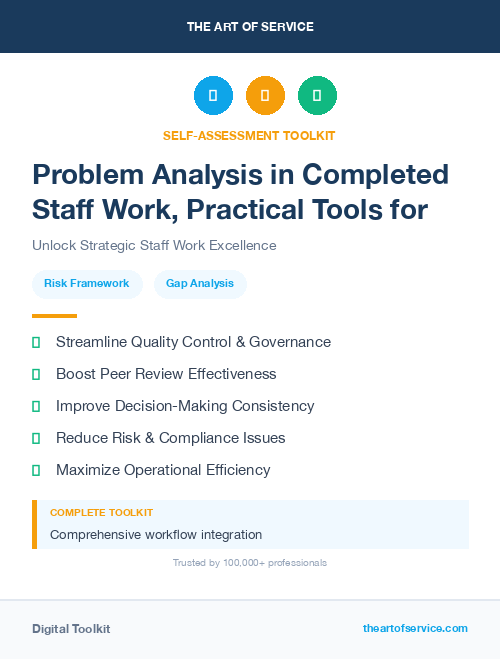 Problem Analysis in Completed Staff Work, Practical Tools for Self-Assessment