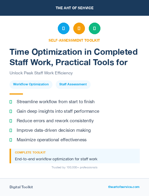 Time Optimization in Completed Staff Work, Practical Tools for Self-Assessment