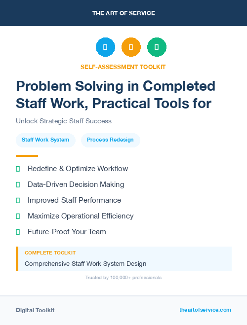 Problem Solving in Completed Staff Work, Practical Tools for Self-Assessment