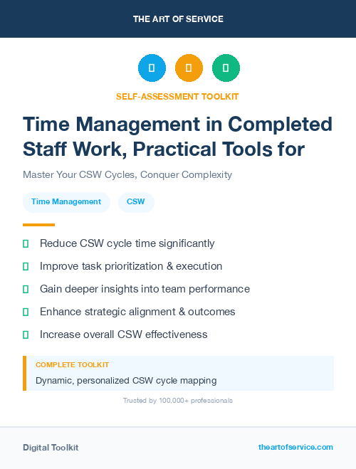 Time Management in Completed Staff Work, Practical Tools for Self-Assessment