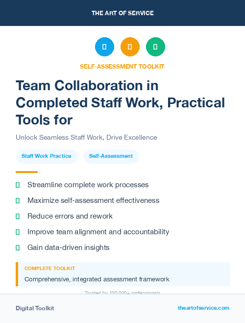 Team Collaboration in Completed Staff Work, Practical Tools for Self-Assessment