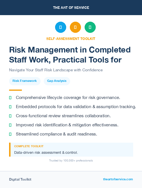 Risk Management in Completed Staff Work, Practical Tools for Self-Assessment