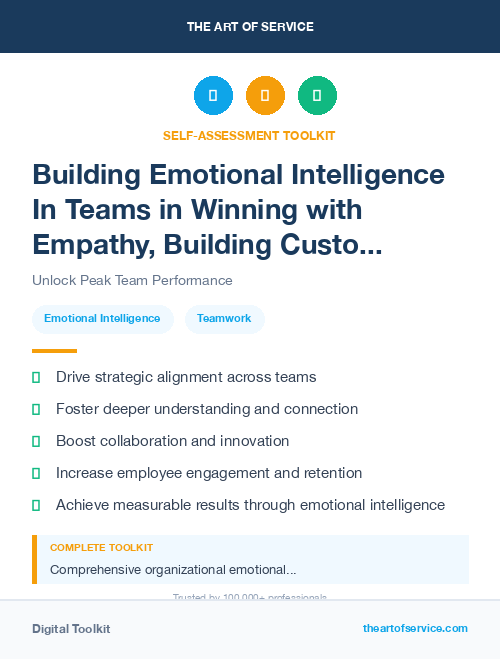 Building Emotional Intelligence In Teams in Winning with Empathy, Building Customer Relationships in the Age of Social Media