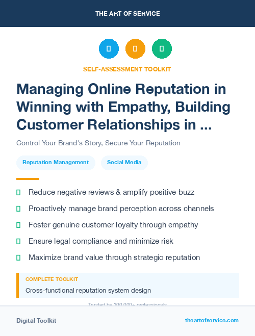 Managing Online Reputation in Winning with Empathy, Building Customer Relationships in the Age of Social Media