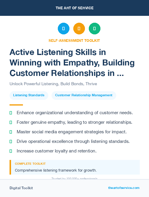 Active Listening Skills in Winning with Empathy, Building Customer Relationships in the Age of Social Media
