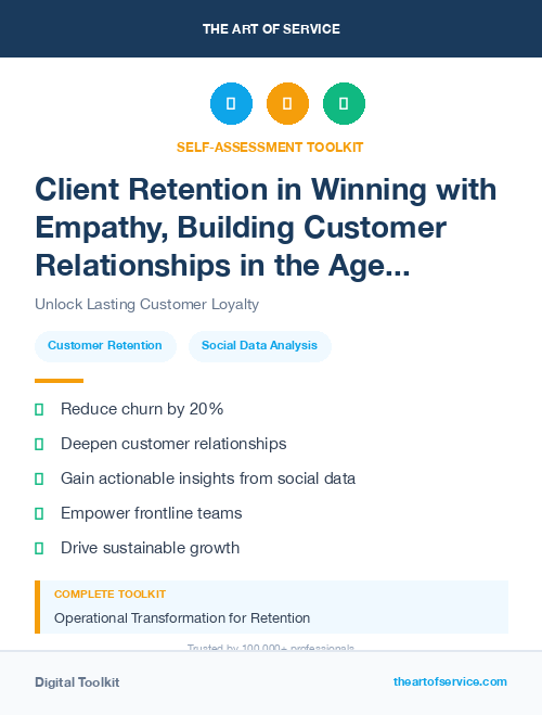 Client Retention in Winning with Empathy, Building Customer Relationships in the Age of Social Media