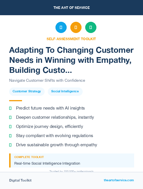 Adapting To Changing Customer Needs in Winning with Empathy, Building Customer Relationships in the Age of Social Media