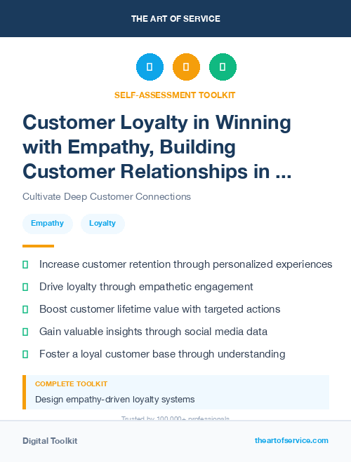 Customer Loyalty in Winning with Empathy, Building Customer Relationships in the Age of Social Media