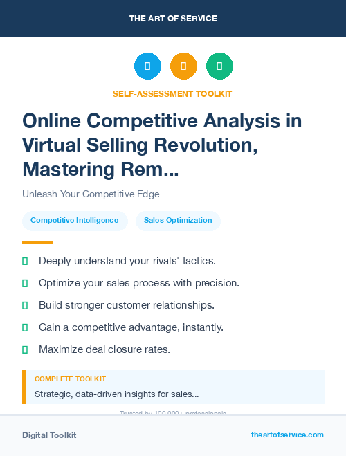 Online Competitive Analysis in Virtual Selling Revolution, Mastering Remote Communications and Closing Deals Online