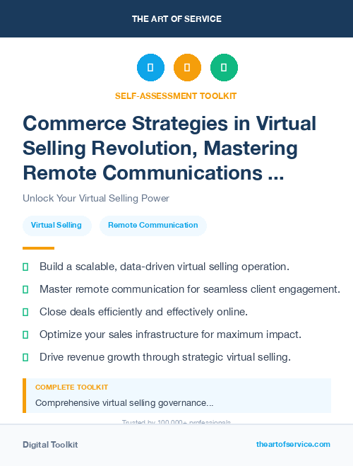 Commerce Strategies in Virtual Selling Revolution, Mastering Remote Communications and Closing Deals Online
