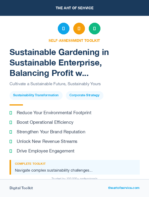 Sustainable Gardening in Sustainable Enterprise, Balancing Profit with Environmental and Social Responsibility