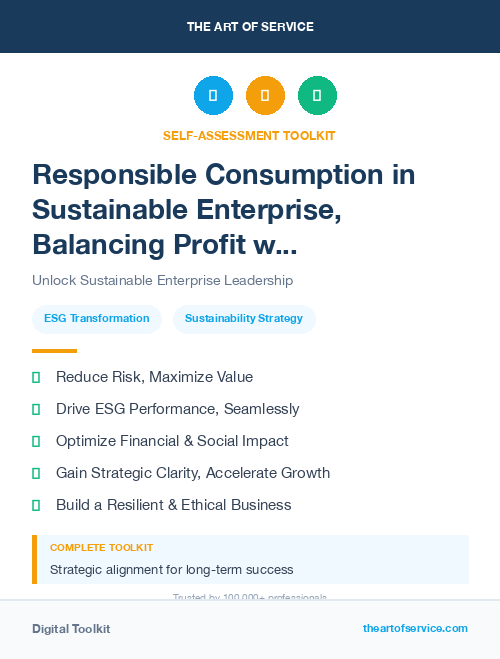 Responsible Consumption in Sustainable Enterprise, Balancing Profit with Environmental and Social Responsibility