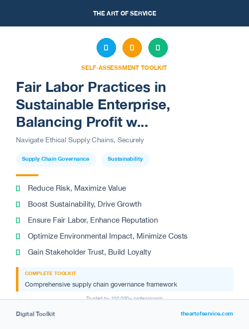 Fair Labor Practices in Sustainable Enterprise, Balancing Profit with Environmental and Social Responsibility