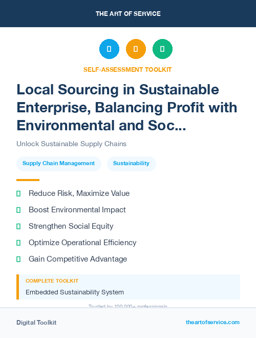 Local Sourcing in Sustainable Enterprise, Balancing Profit with Environmental and Social Responsibility