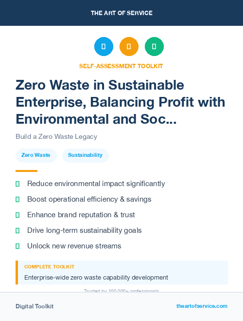 Zero Waste in Sustainable Enterprise, Balancing Profit with Environmental and Social Responsibility