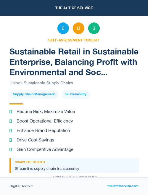 Sustainable Retail in Sustainable Enterprise, Balancing Profit with Environmental and Social Responsibility