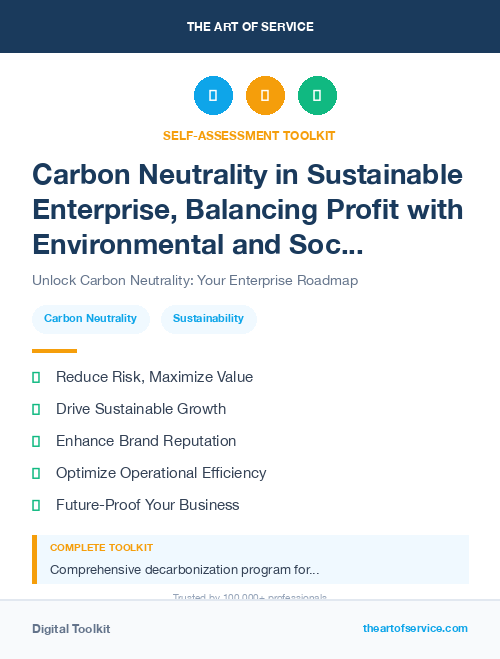 Carbon Neutrality in Sustainable Enterprise, Balancing Profit with Environmental and Social Responsibility