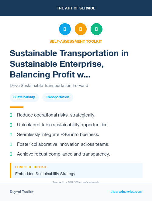Sustainable Transportation in Sustainable Enterprise, Balancing Profit with Environmental and Social Responsibility
