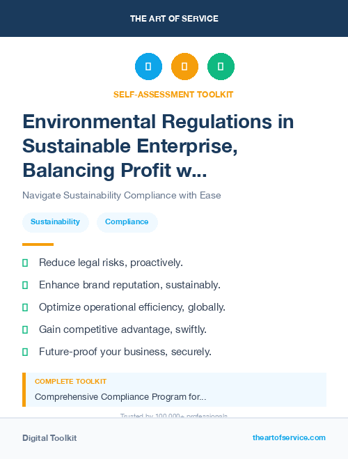 Environmental Regulations in Sustainable Enterprise, Balancing Profit with Environmental and Social Responsibility