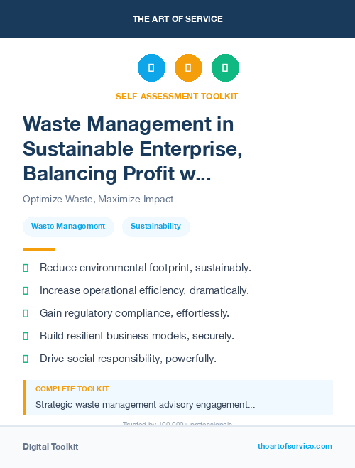 Waste Management in Sustainable Enterprise, Balancing Profit with Environmental and Social Responsibility