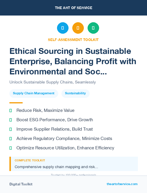 Ethical Sourcing in Sustainable Enterprise, Balancing Profit with Environmental and Social Responsibility